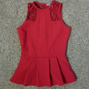 Red peplum top